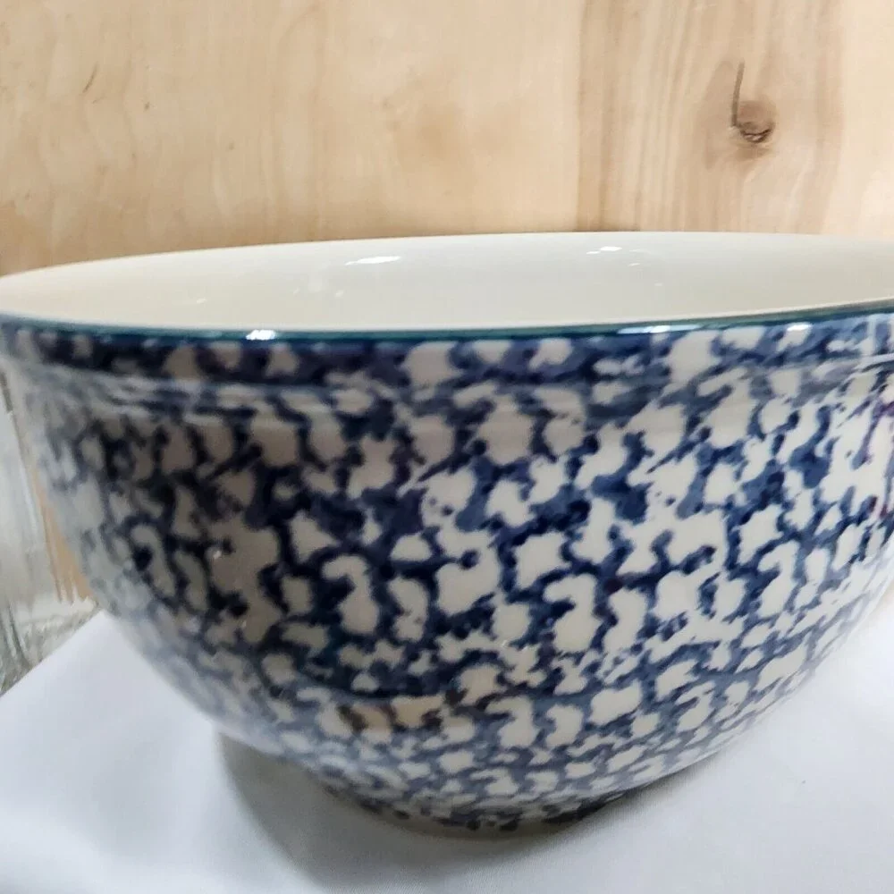 Folk Craft Cabin In Snow Mixing Serving Bowl 10.5" oven dishwasher microwave saf - Picture 2 of 11